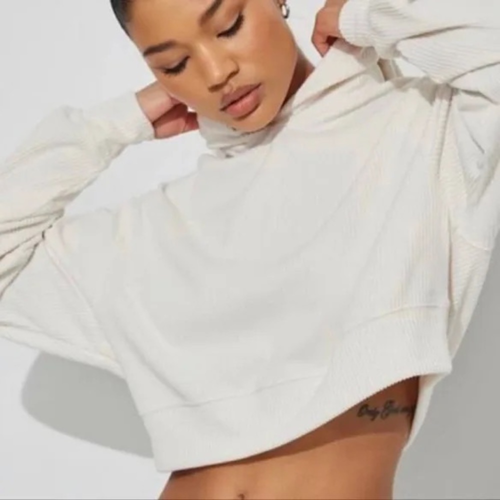 Garage Soft Ribbed Cropped Hoodie